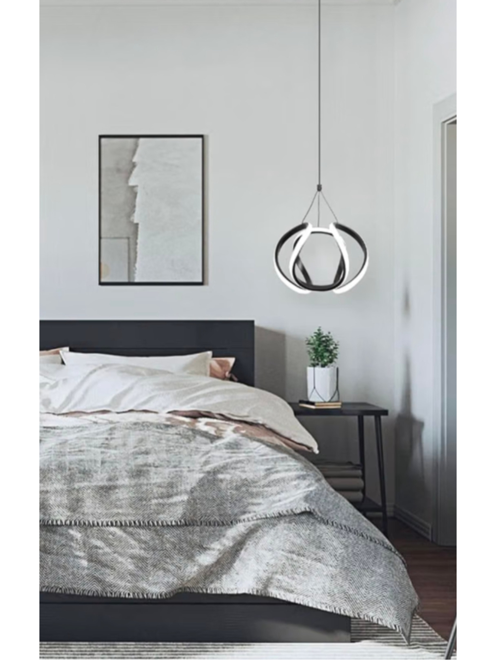 Modern Led Pendant spiral orb Light Fixture